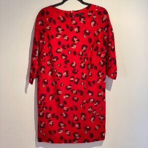 The Limited, Size S, Red/Black/Tan Leopard Dress